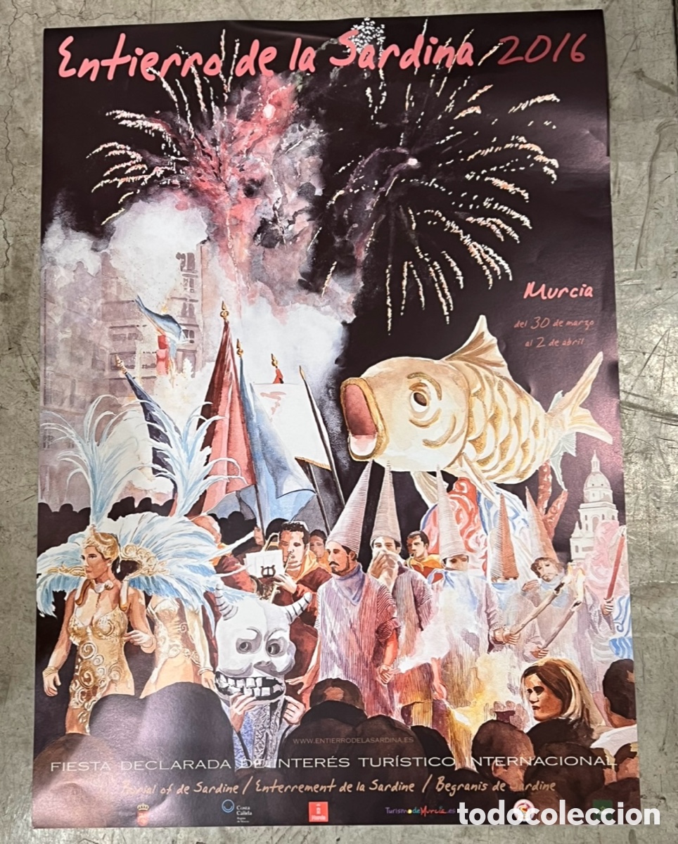 Carteles feria: Cartel. Entierro de la Sardina. Murcia. Fernandez Laba&ntilde;a. 2016.
