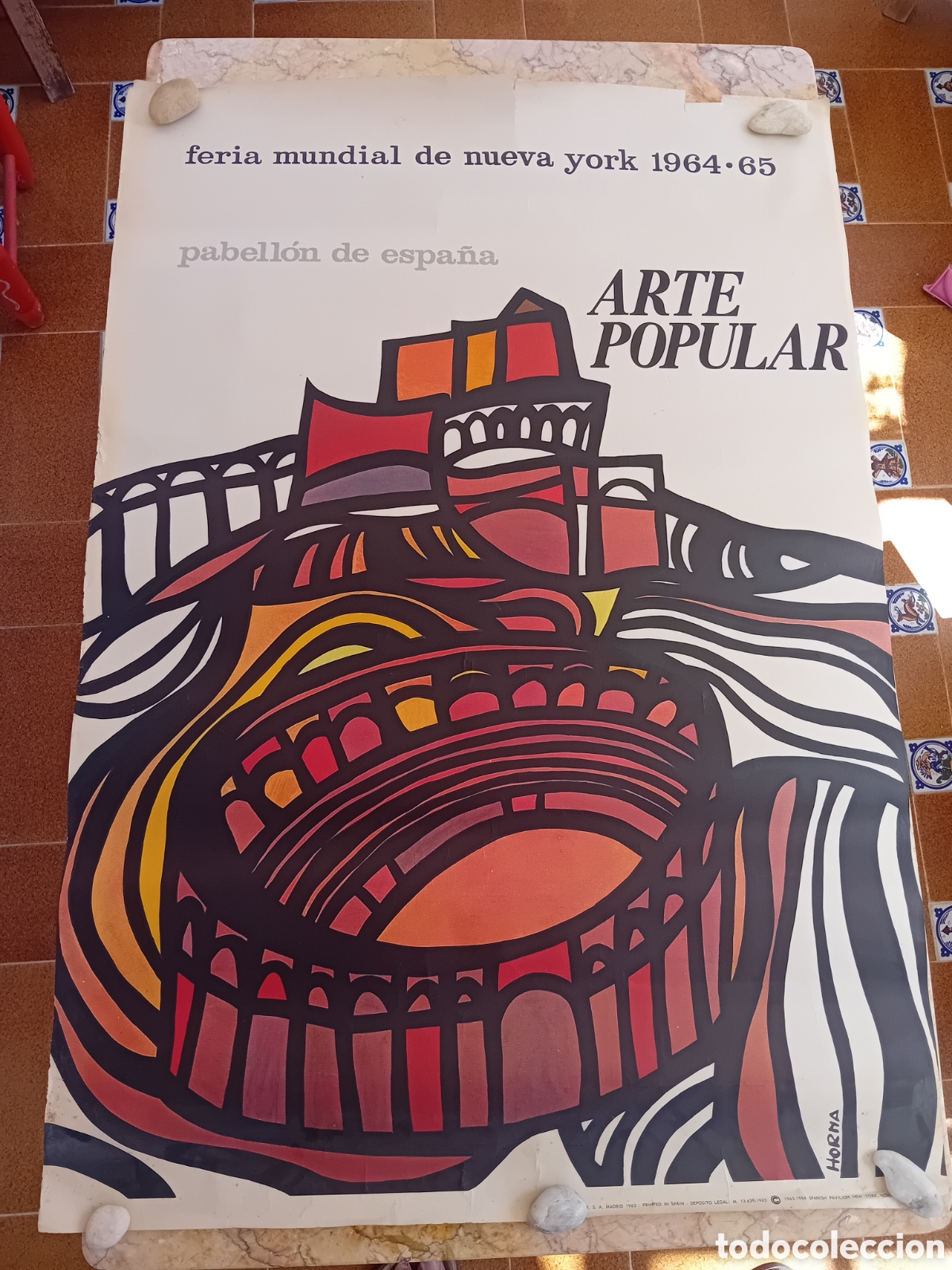 Carteles feria: Feria mundial de nueva york Espa&ntilde;a Arte popular 1964-1965