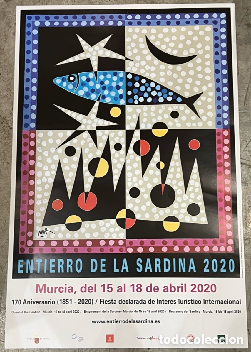 Carteles feria: Cartel. Entierro de la Sardina. Murcia. Marcos Salvador Romera. 2020.