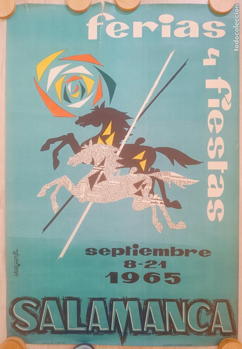 Carteles feria: CARTEL FERIAS Y FIESTAS SALAMANCA SEPTIEMBRE 1965 L. BRE&Ntilde;A LITOGRAFIA YTURRIAGA CFE13