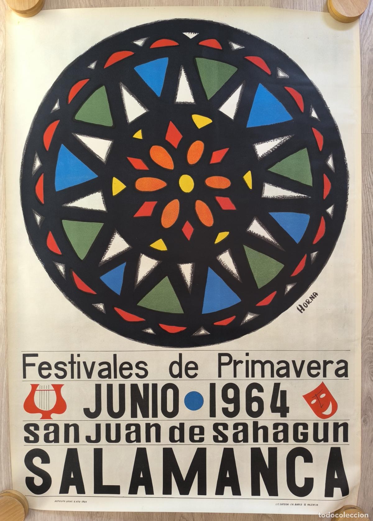 Carteles feria: RW CARTEL FERIAS Y FIESTAS SALAMANCA PRIMAVERA 1964 HORNA LITOGRAFIA ORIGINAL CFF162 RR