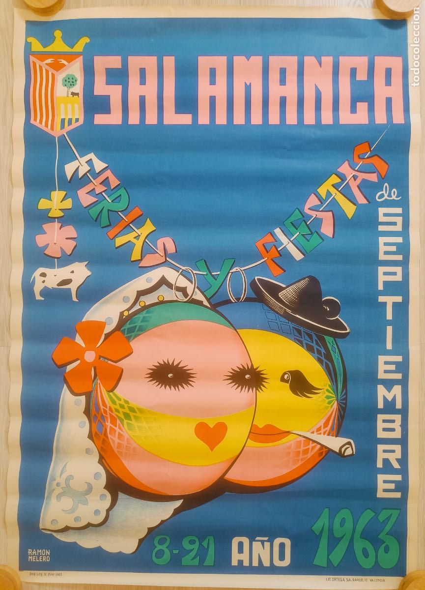 Carteles feria: CARTEL FERIAS Y FIESTAS SALAMANCA 1963 SEPTIEMBRE RAMON MELERO LITOGRAFIA CFE18