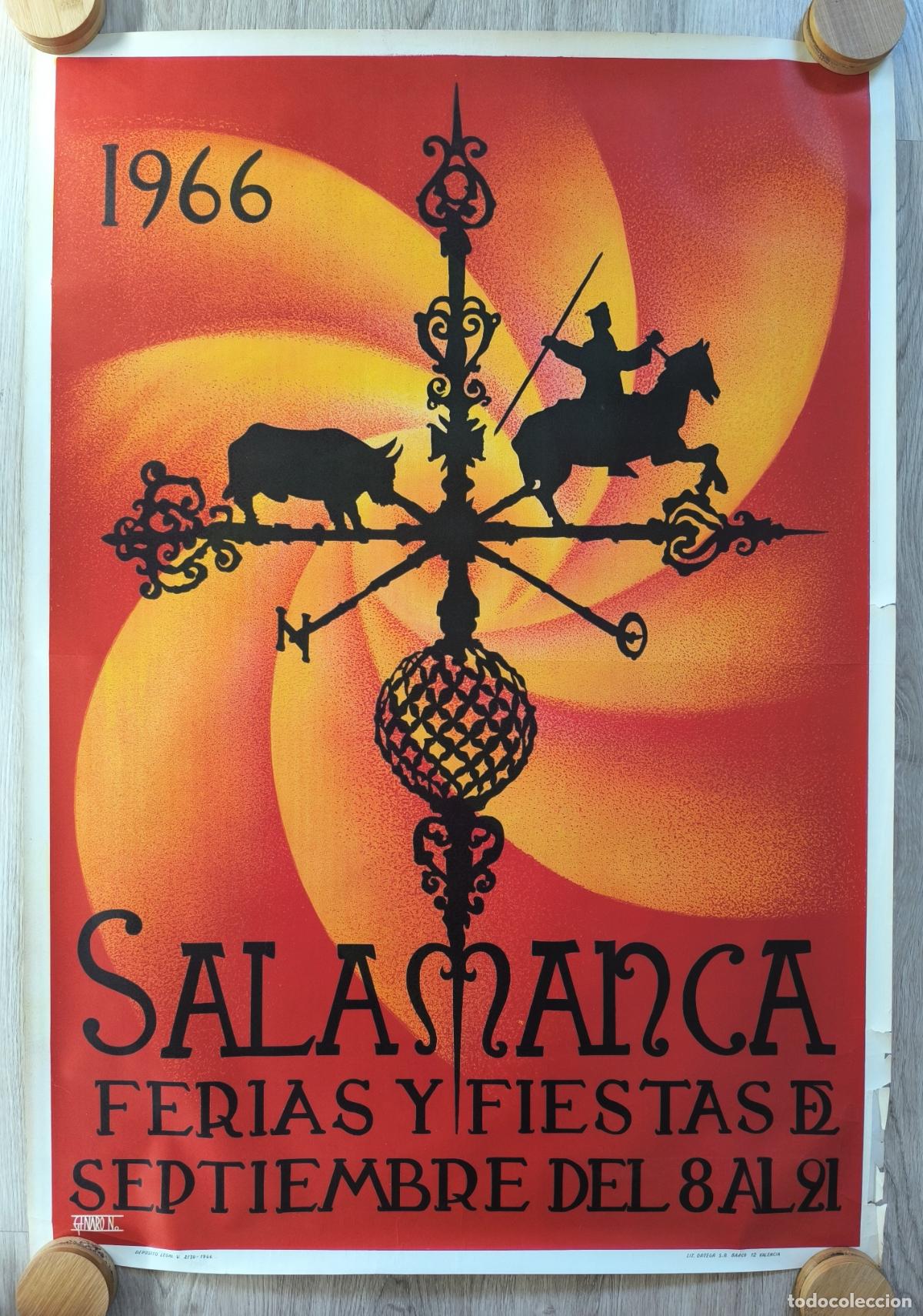Carteles feria: RW CARTEL SALAMANCA FERIAS Y FIESTAS 1966 SEPTIEMBRE LITOGRAFIA GENARO ORIGINAL CFF167 R