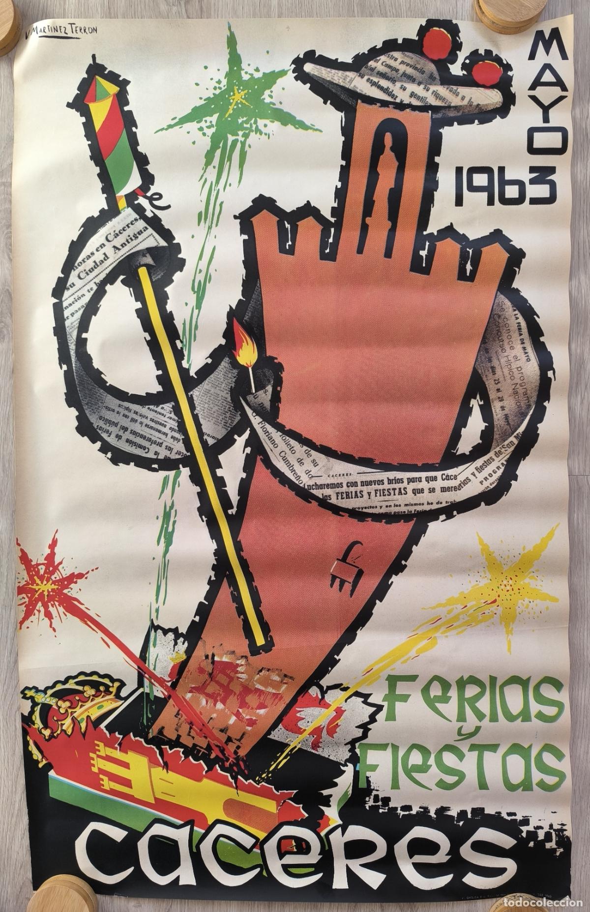 Carteles feria: RW CARTEL FERIAS Y FIESTAS CACERES 1963 LITOGRAFIA V MARTINEZ TERRON ORIGINAL CFF169 R