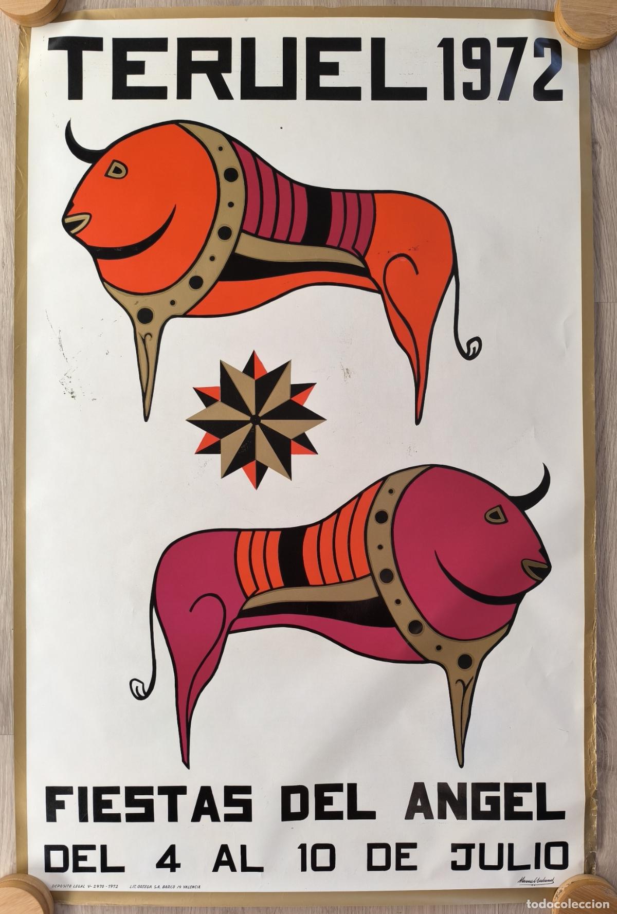 Carteles feria: RW CARTEL TERUEL 1972 FERIAS Y FIESTAS DEL ANGEL ORIGINAL CFF172 R