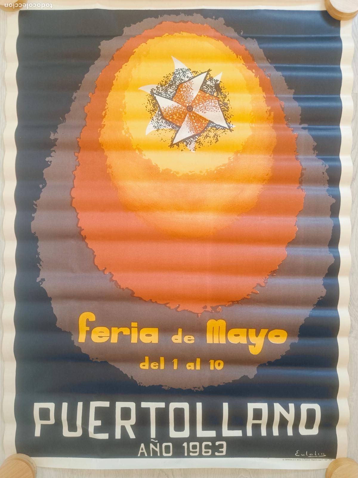 Carteles feria: CARTEL FERIAS Y FIESTAS PUERTOLLANO CIUDAD REAL 1963 MAYO EULALIA LITOGRAFIA CFE20