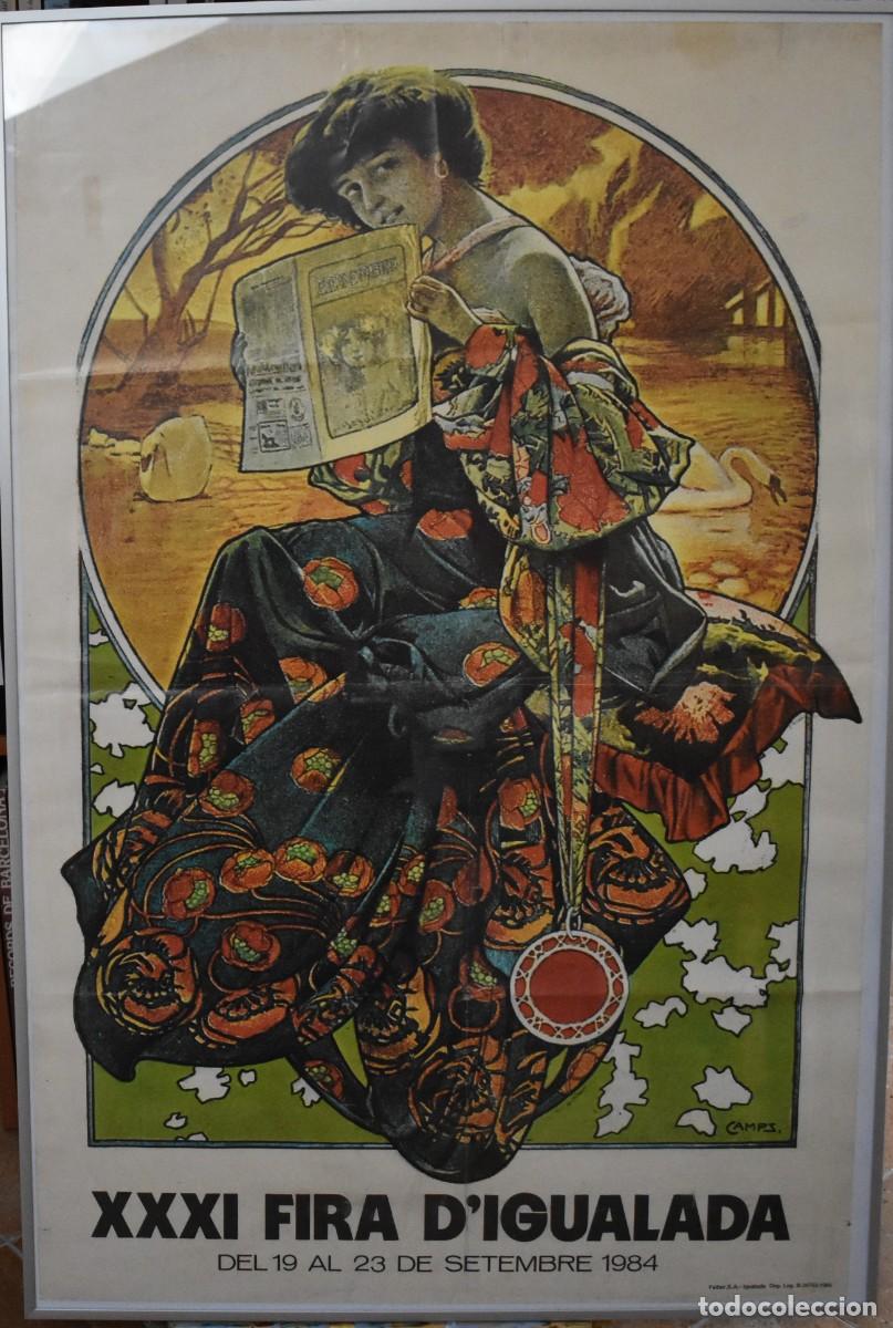 Carteles feria: CARTEL FIRA IGUALADA GASPAR CAMPS SEPTIEMBRE 1984 90 x 60 cms.