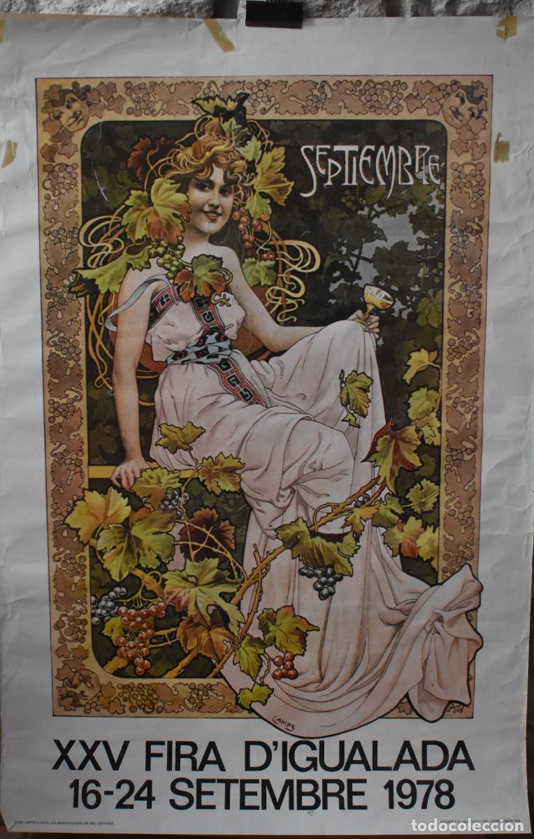 Carteles feria: GASPAR CAMPS CARTEL FIRA IGUALADA SEPTIEMBRE 1978 93 x 61 cms.