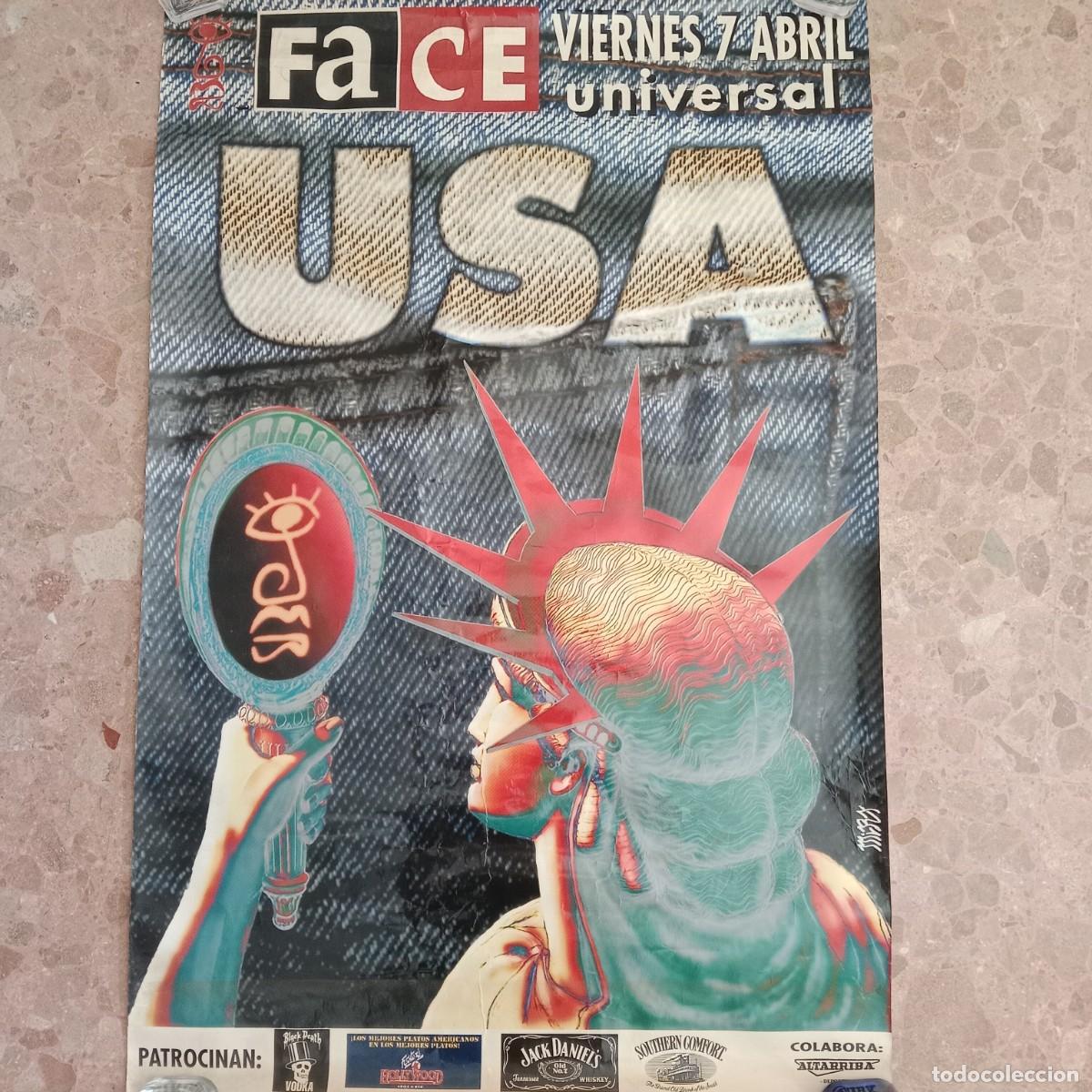 Carteles feria: THE FACE DISCO - INCRE&Iacute;BLE CARTEL - UNIVERSAL USA -VIERNES 7 ABRIL 1995-ORIGINAL 98 X 65 - A&Ntilde;O 1995