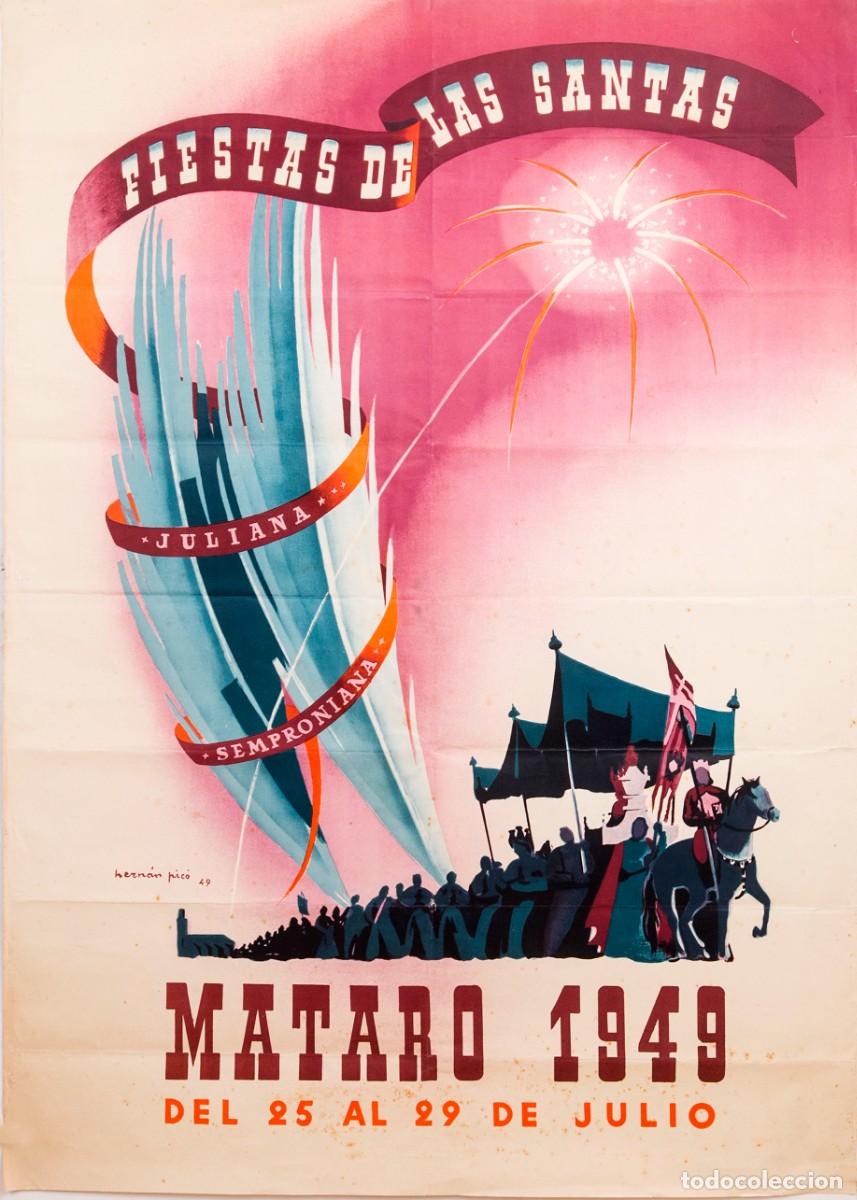 Carteles feria: MATAR&Oacute; 1949 - FIESTAS DE LAS SANTAS - CARTEL ORIGINAL