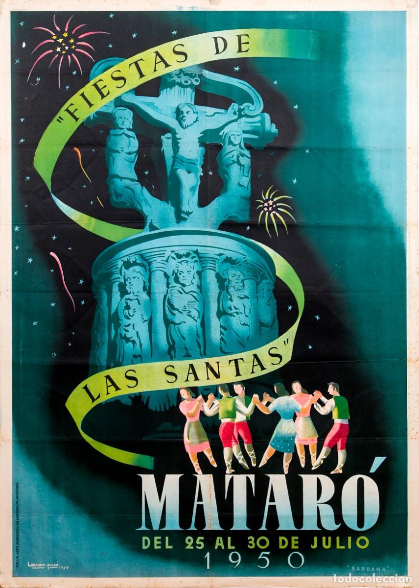 Carteles feria: MATAR&Oacute; 1950 - FIERSTAS DE LAS SANTAS - CARTEL ORIGINAL