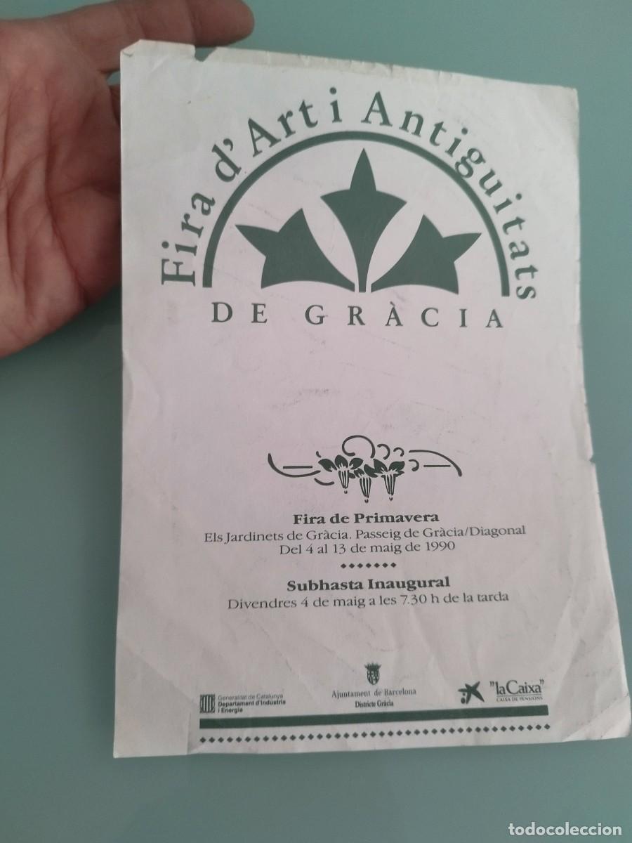 Carteles feria: cartel y programa antiguo de la Fira d'Art i Antiguitats de Gr&agrave;cia celebrada en Barcelona. Mayo 1990