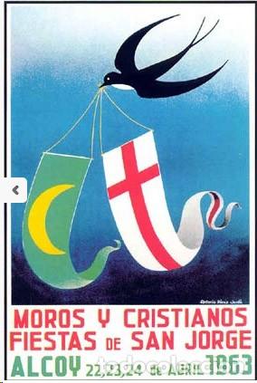 Carteles feria: Cartel fiestas Moros y Cristianos Alcoi 1963