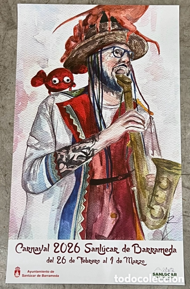 Carteles feria: Cartel. Carnaval. Ayuntamiento de SanLucar de Barrameda. C&aacute;diz. 2026.
