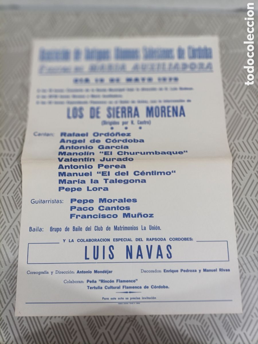 Carteles feria: Antiguo cartel flamenco Fiestas de Mar&iacute;a Auxiliadora 1979. Cordoba