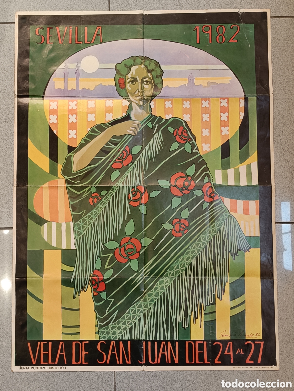 Carteles feria: MUY RARO CARTEL. VELA DE SAN JUAN SEVILLA 1982.