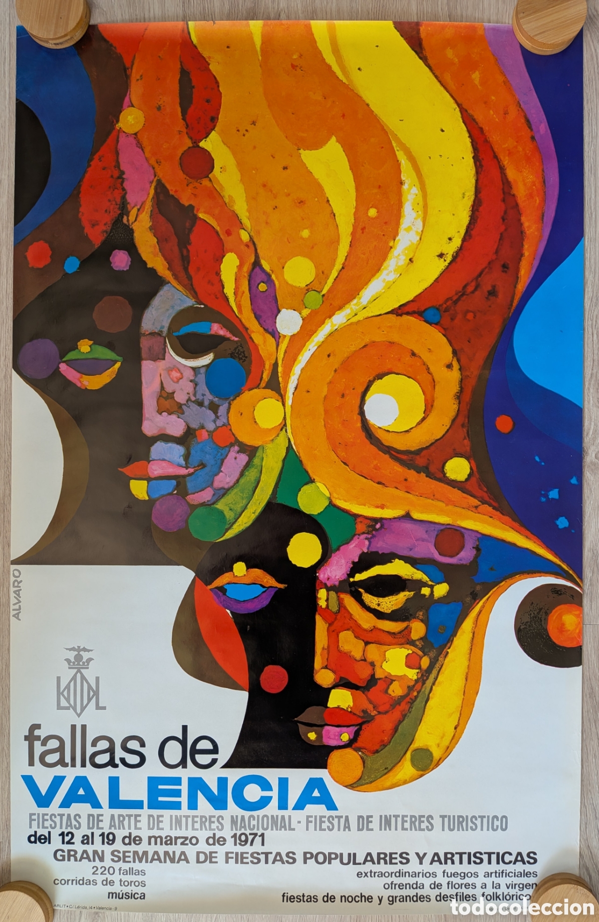 Carteles feria: RW CARTEL FALLAS VALENCIA 1971 ALVARO CF67