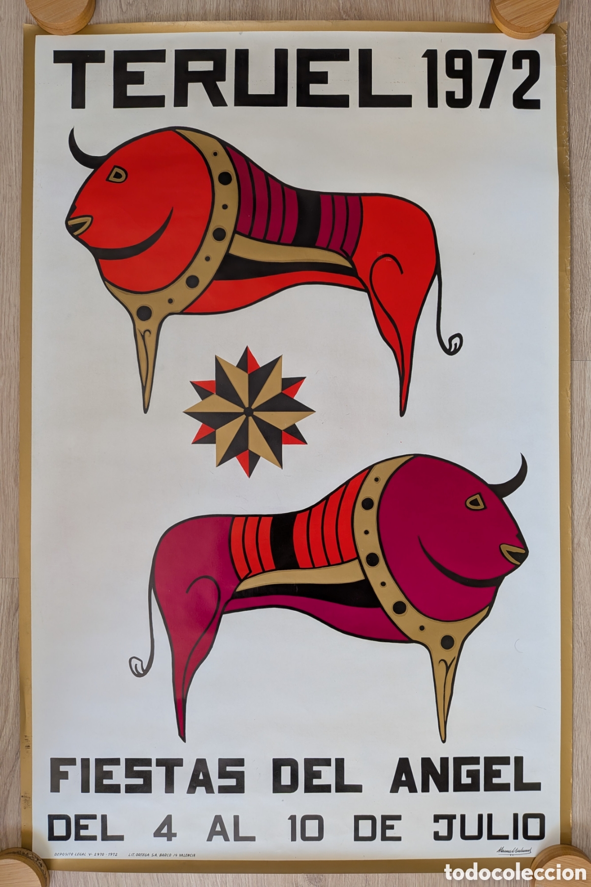 Carteles feria: RW CARTEL TERUEL 1972 FERIAS Y FIESTAS DEL ANGEL ORIGINAL CFF172 R