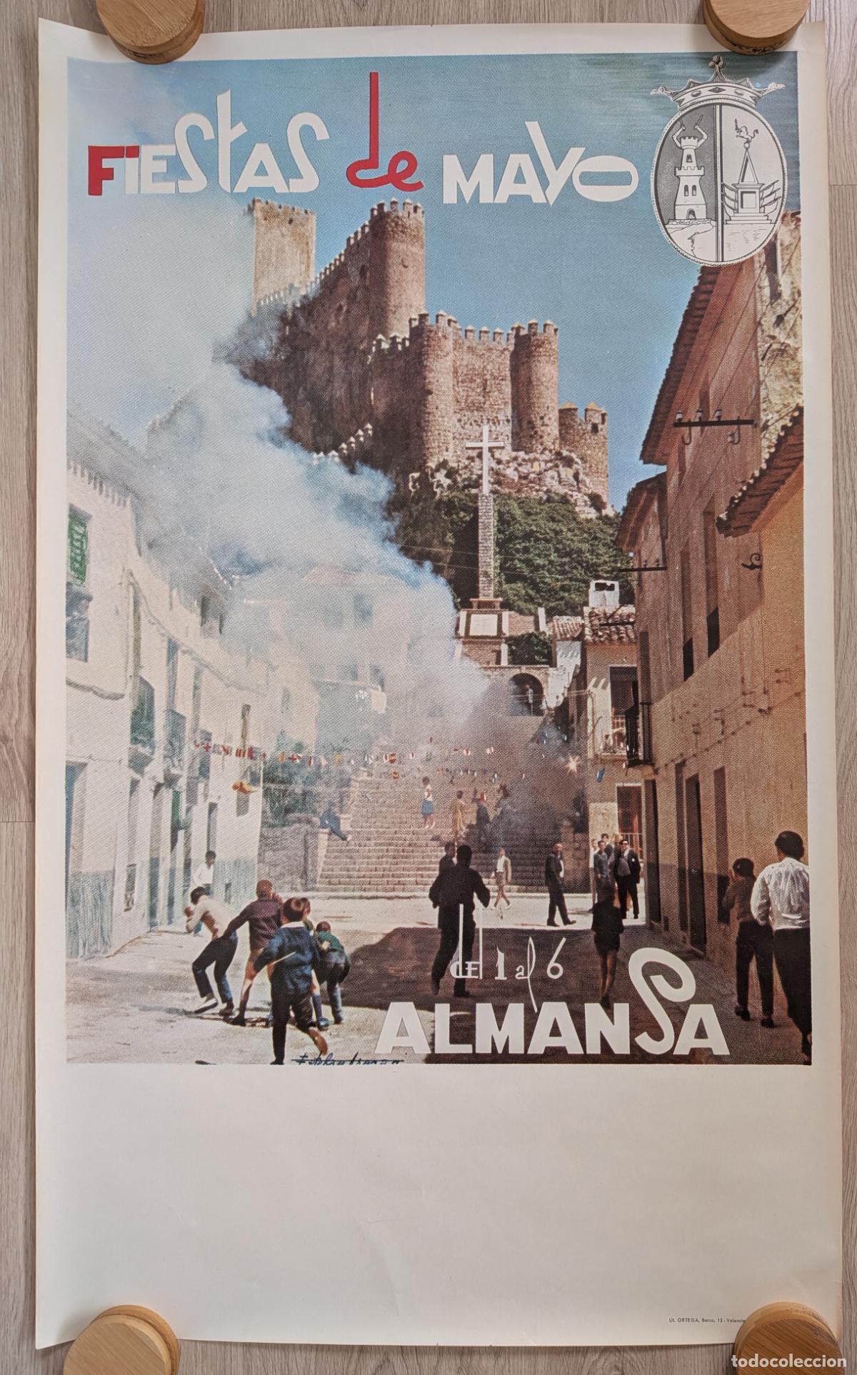 Affiches Foire: RW CARTEL FERIAS Y FIESTAS DE MAYO ALMANSA ALBACETE 1968 OFFSET CFF177 RR