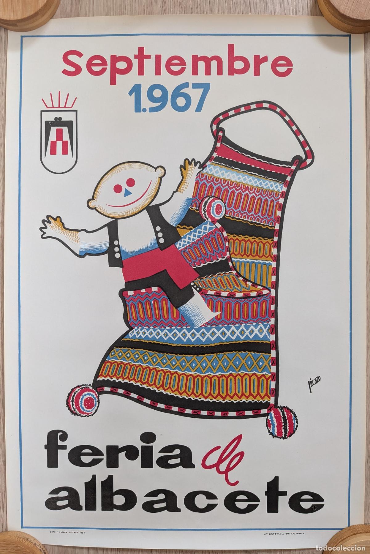 Affiches Foire: RW CARTEL FERIAS Y FIESTAS FERIA DE ALBACETE SEPTIEMBRE 1967 PICAZO CFF191 R