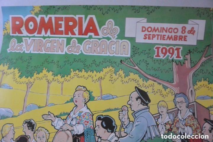 Affiches Foire: CARTEL ROMERIA DE VIRGEN GRACIA, SAN LORENZO ESCORIAL 1991, AUTOR ANTONIO COBOS
