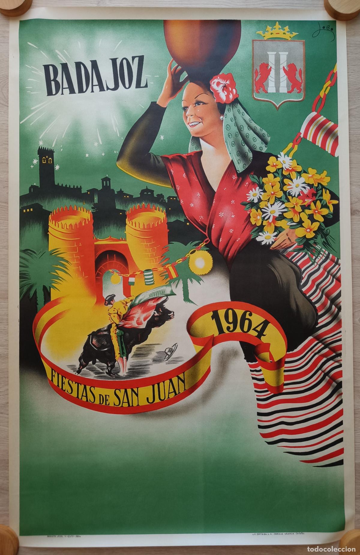 Cartazes Feira: CARTEL FIESTAS DE SAN JUAN BADAJOZ 1964 JOBO CFE29