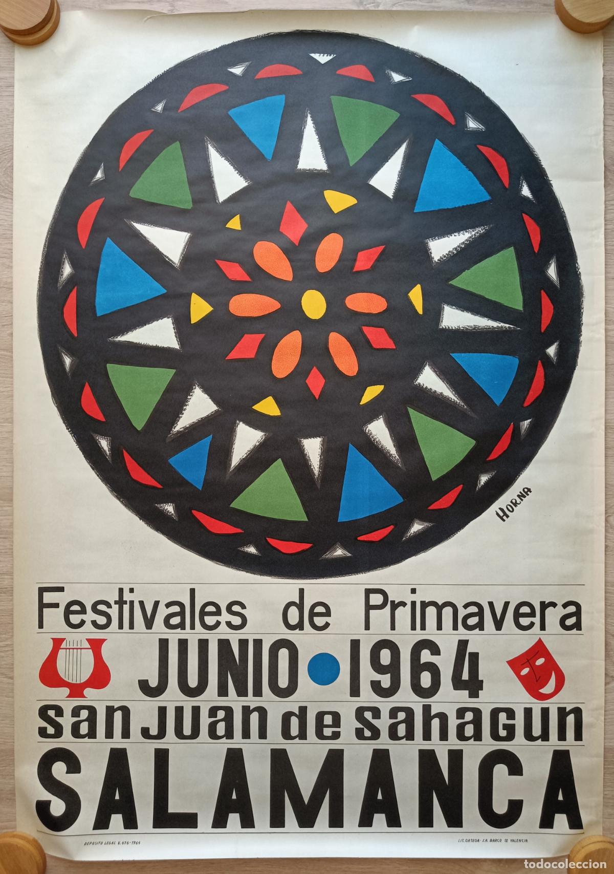 Affiches Foire: CARTEL FESTIVALES DE PRIMAVERA SAN JUAN DE SAHAGUN 1964 SALAMANCA HORNA CFE31