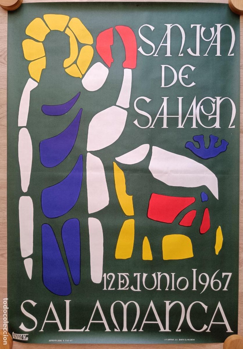 Affiches Foire: CARTEL FERIAS Y FIESTAS SAN JUAN DE SAHAGUN SALAMANCA 1967 GENARO CFE34