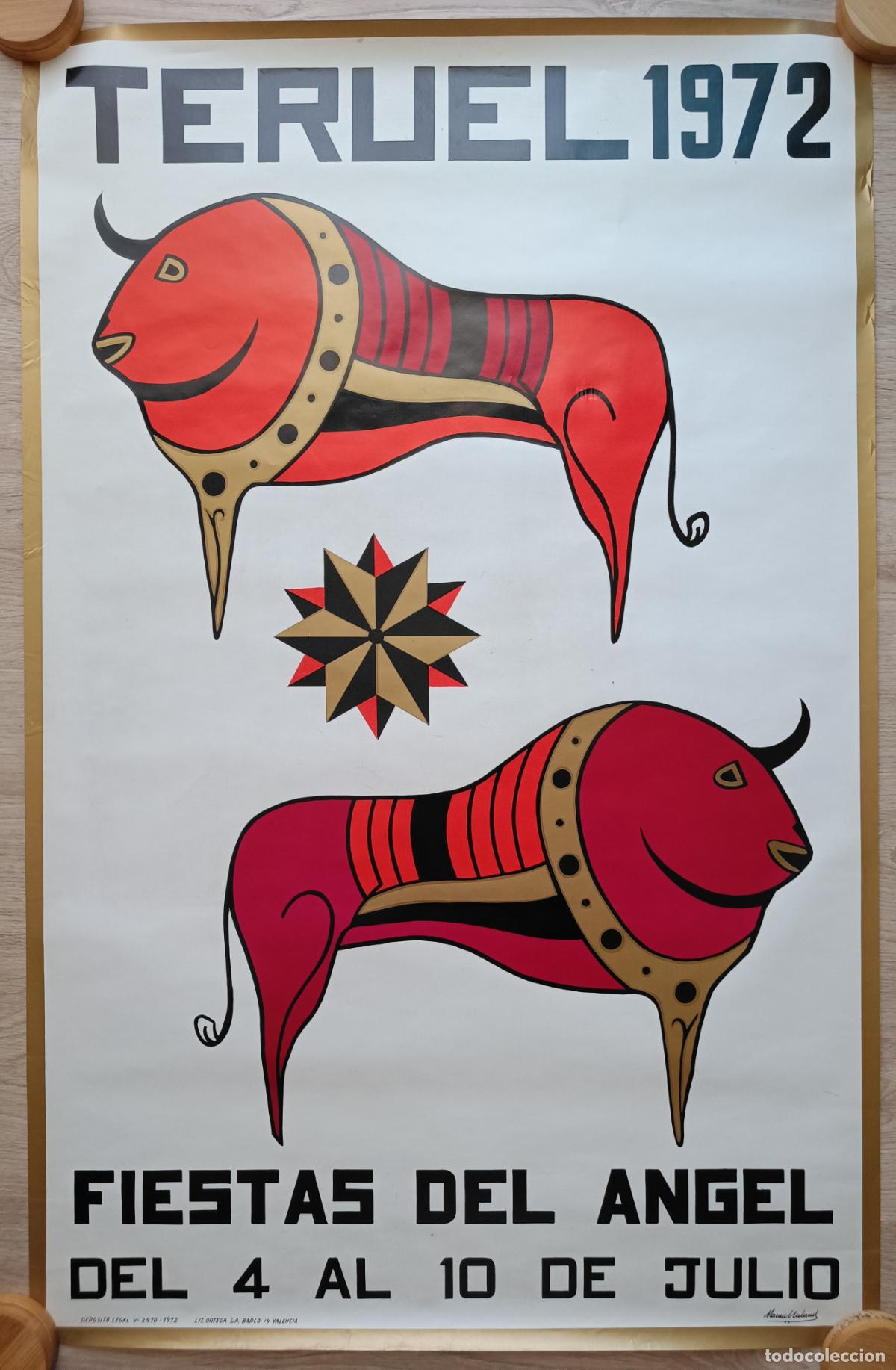 Affiches Foire: CARTEL FERIAS Y FIESTAS DEL ANGEL TERUEL 1972 CFE35