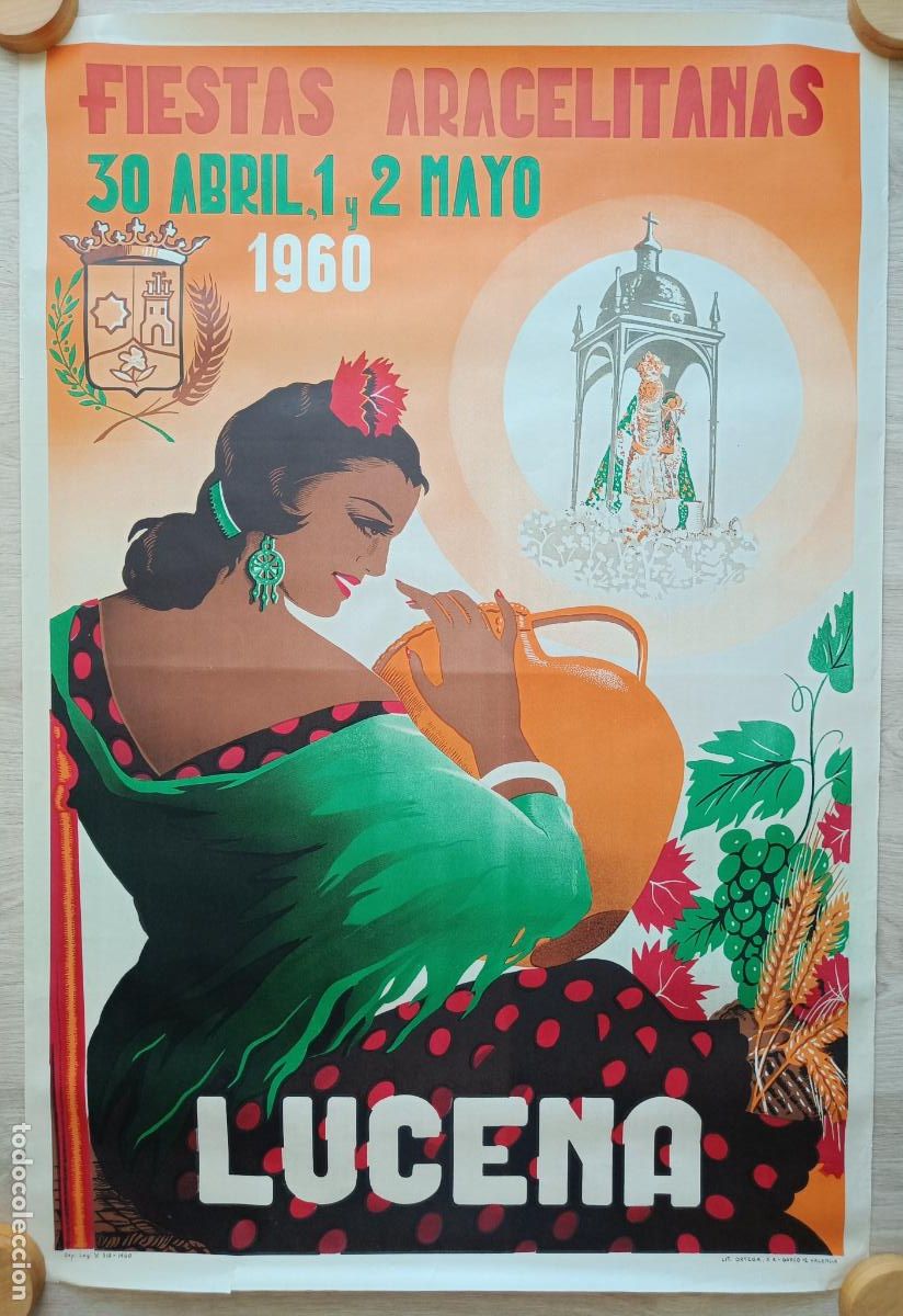 Carteles feria: CARTEL FIESTAS ARACELITANAS LUCENA 1960 CFE40