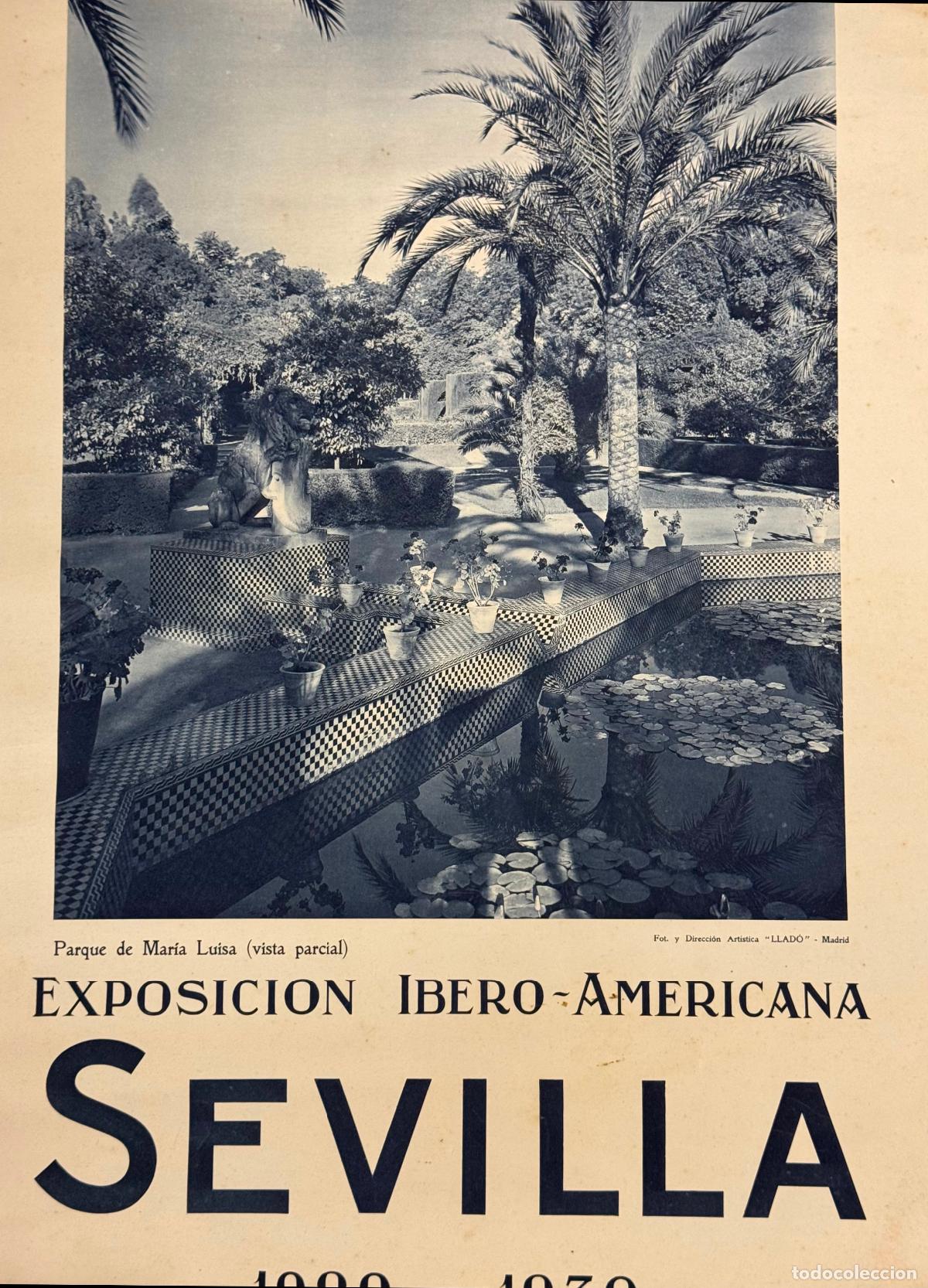 Carteles feria: EXPOSICI&Oacute;N IBERO AMERICANA SEVILLA 1929 1930 - CARTEL ANTIGUO - PARQUE M&ordf;LUISA - HUECOGRABADO MUMBRU