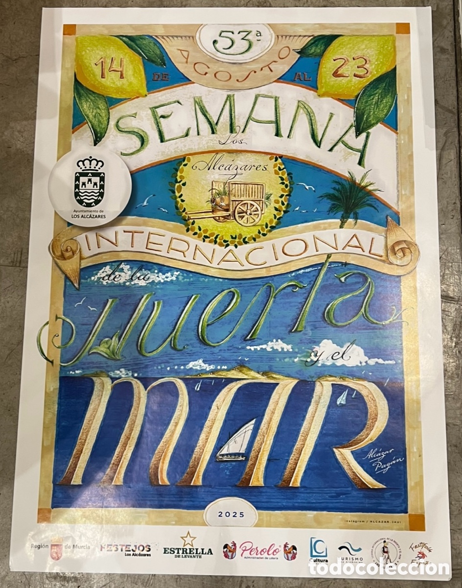 Carteles feria: Cartel. 53 Semana Internacional de la Huerta y el Mar. Los Alcazares. Murcia. Alcazar Pagan. 2025.