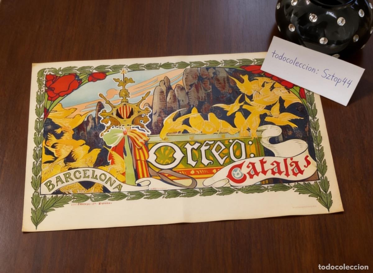 Carteles feria: Antiguo Cartel Modernista c. 1904 Orfe&oacute; Catal&agrave; Barcelona - Llu&iacute;s Bru - Lit. Thomas