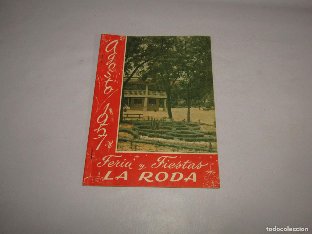Carteles feria: Antiguo Programa de la FERIA y FIESTAS de LA RODA (Albacete) en Agosto del A&ntilde;o 1957