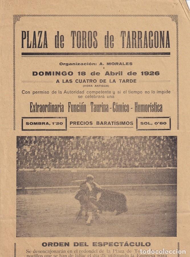 Fair Posters: Cartel Plaza Toros Tarragona 1926 - Funci&oacute;n C&oacute;mico-Humor&iacute;stica El Divino Calvo - Rareza de &Eacute;poca
