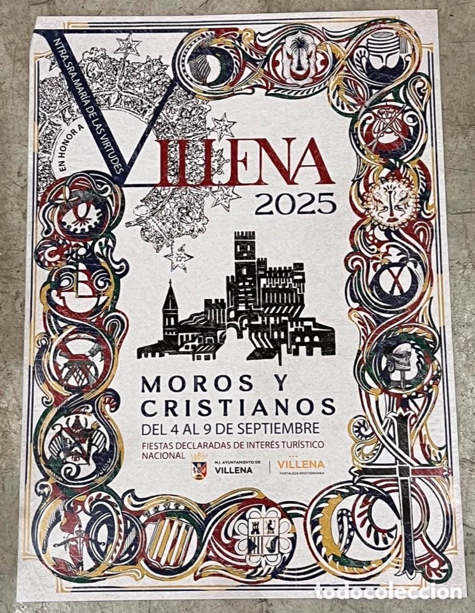 Carteles feria: Cartel. Moros y Cristianos. Nuestra Se&ntilde;ora Mar&iacute;a de las Virtudes. Villena. Alicante. 2025.