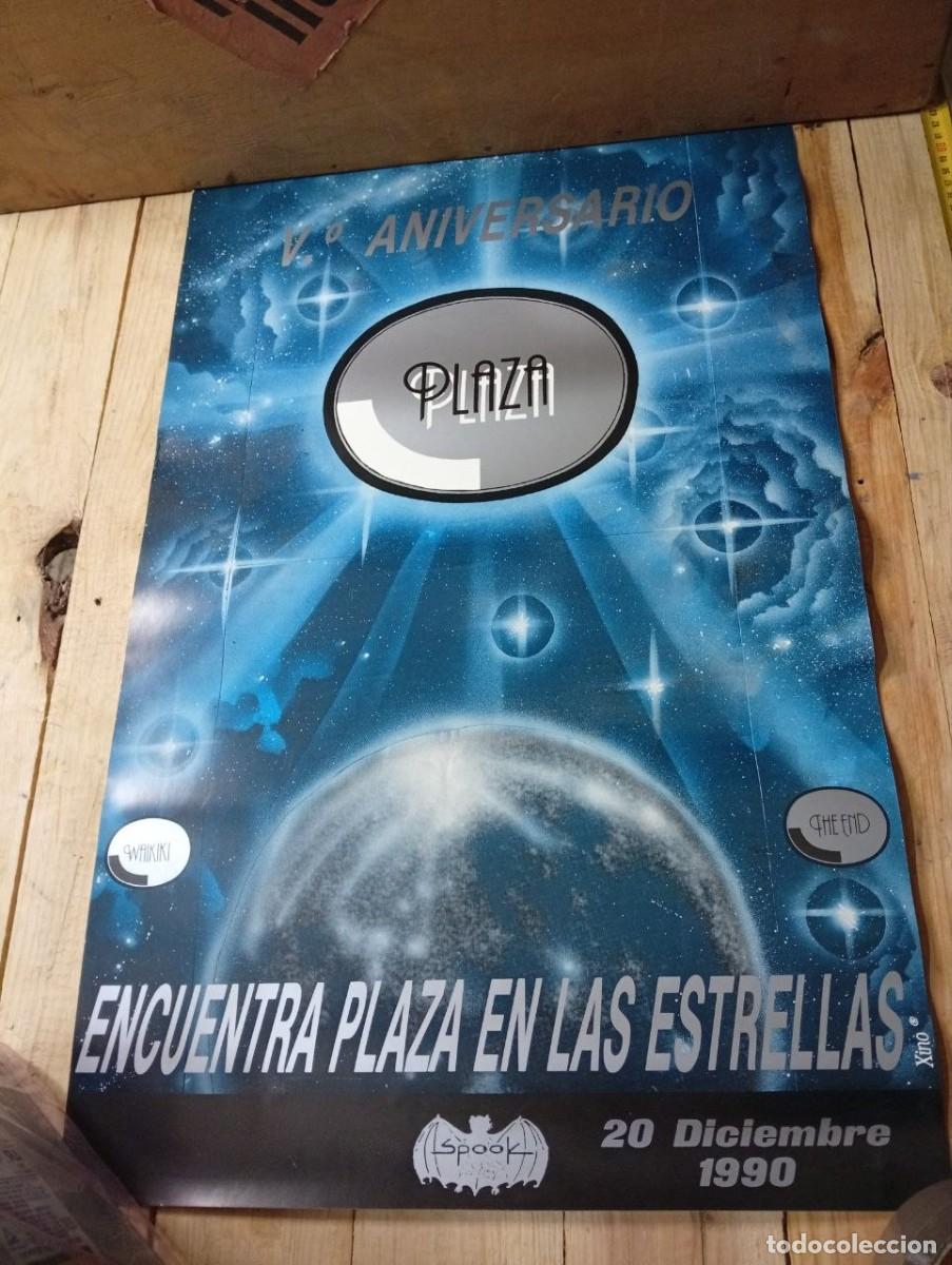 Carteles feria: Cartel V Aniv. Discoteca PLAZA en SPOOK FACTORY - Ruta del Bakalao - Dise&ntilde;o de Xino - Muy Raro 90&acute;s