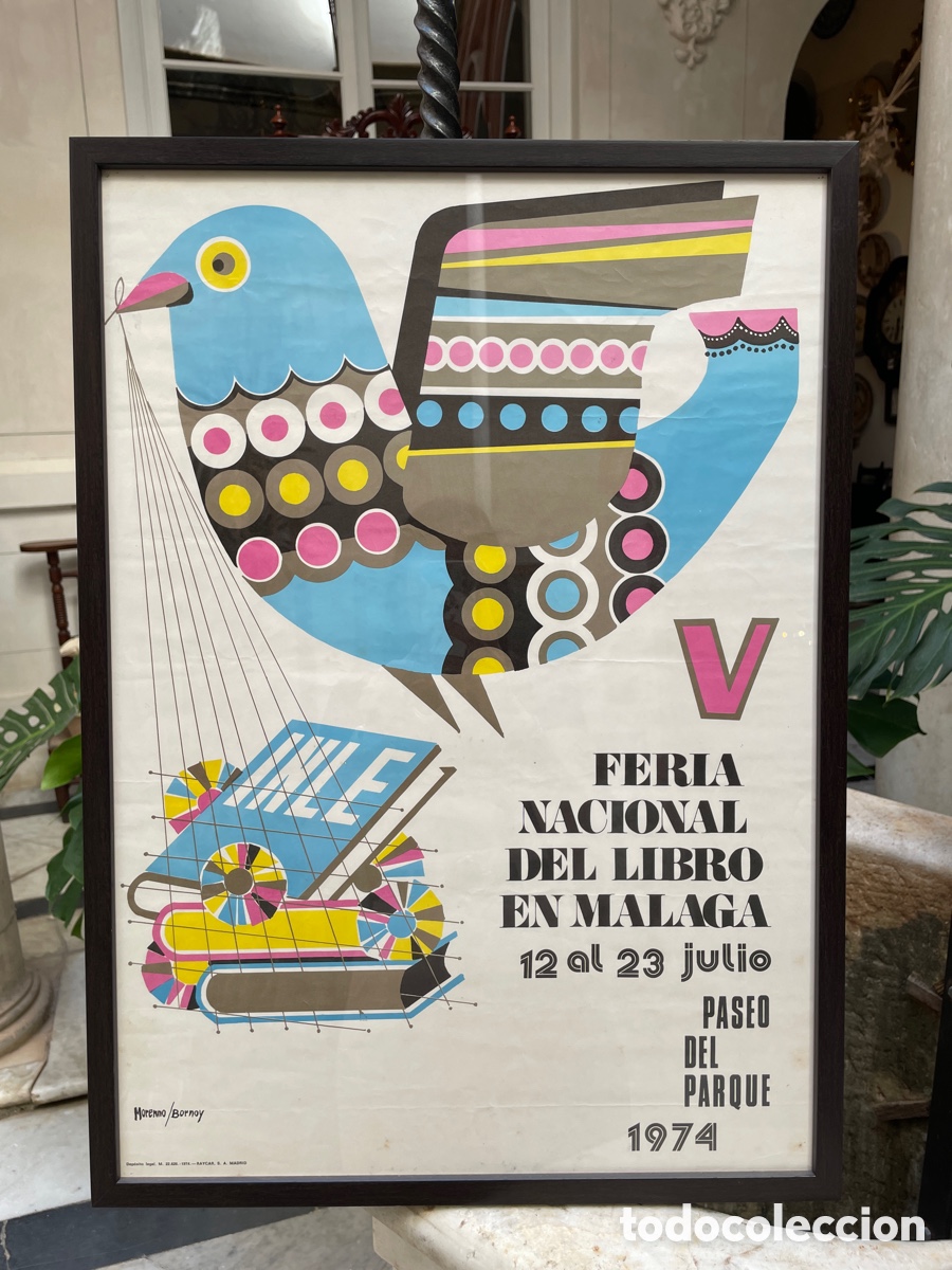 Carteles feria: Cartel Feria Nacional Libro 1974