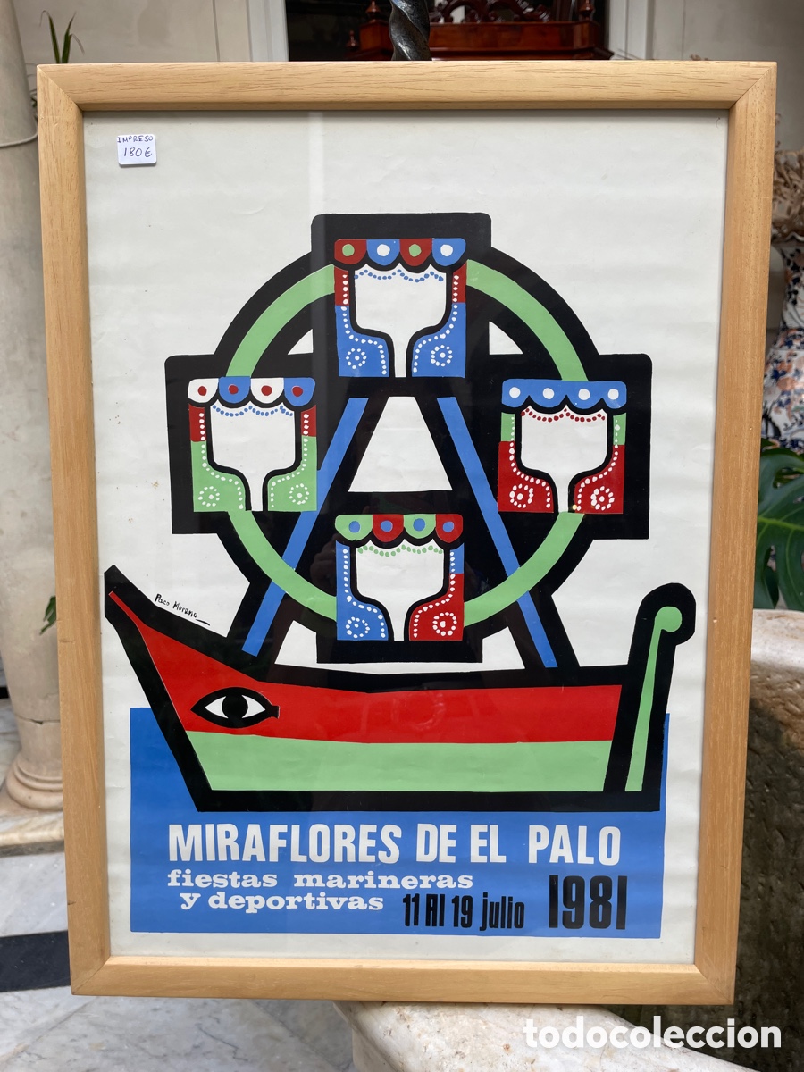 Affissi Fiera: Cartel fiestas Miraflores del Palo M&aacute;laga 1981