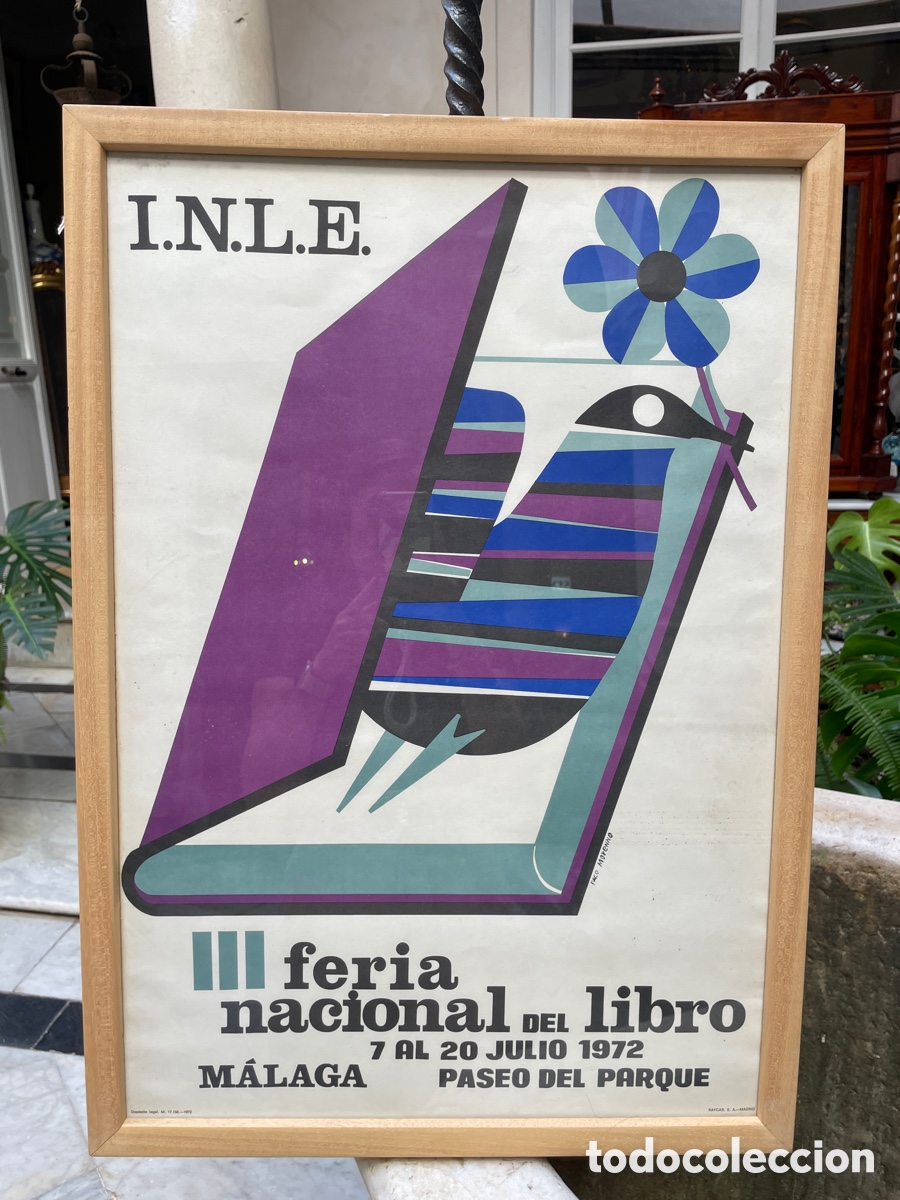 Carteles feria: Cartel III Feria Nacional de Libro M&aacute;laga 1972