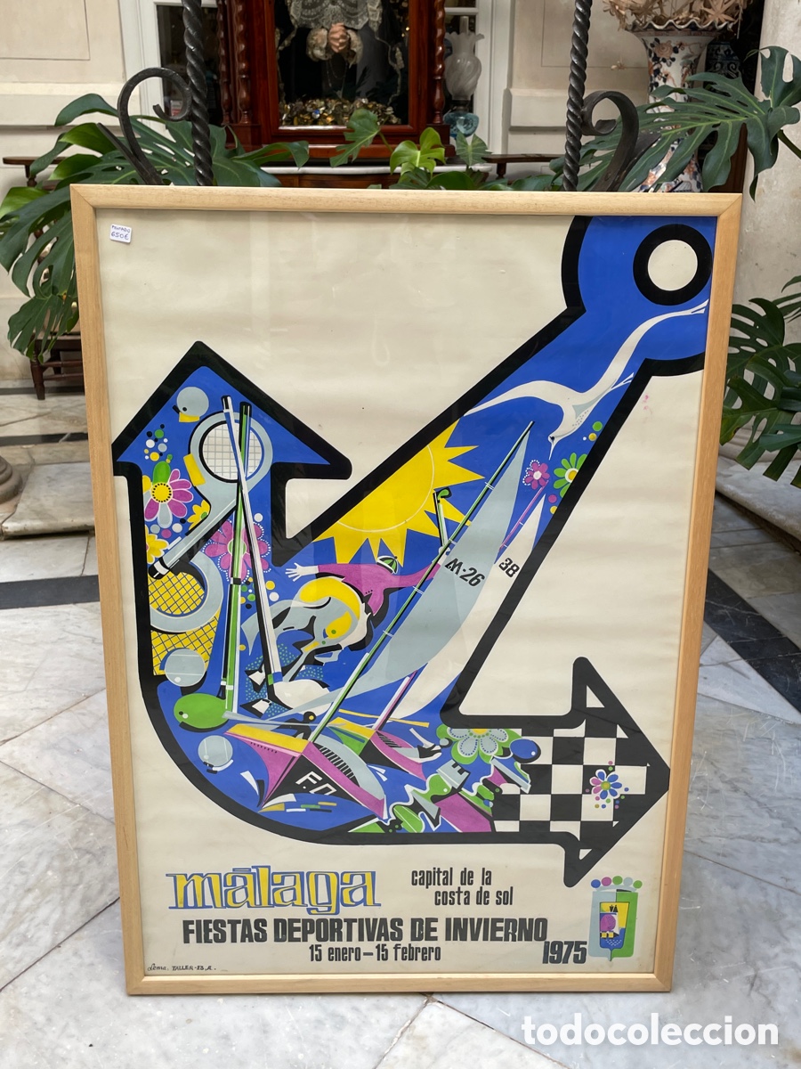 Carteles feria: Cartel pintado Fiestas deportivas de invierno 1975