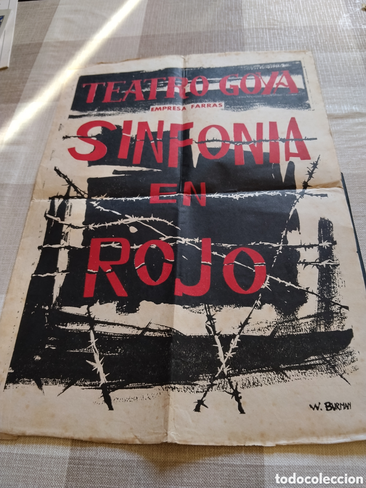 Plakate Volksfeste: Cartel teatro Goya empresa farras, sinfon&iacute;a en rojo Campo de Concentraci&oacute;n????