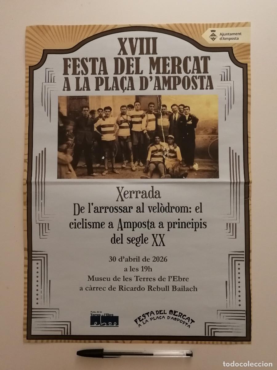 Carteles feria: CARTEL ORIGINAL -A3- FERIA DEL MERCADO - AMPOSTA - CICLISMO