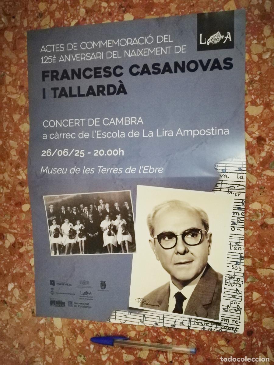 Carteles feria: CARTEL ORIGINAL -A3- Francisco Casanovas Tallard&agrave; - AMPOSTA - LIRA MUSICA CLASICA -TIERRAS DEL EBRO