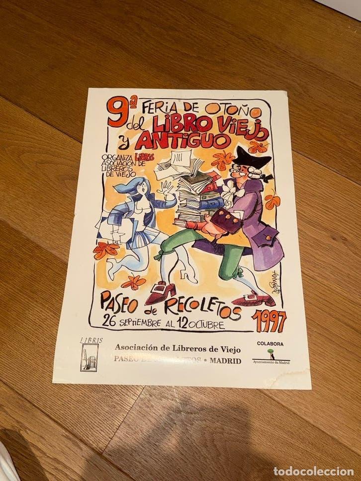 Carteles feria: Cartel original Mingote 9&ordf; Feria de Oto&ntilde;o del Libro Viejo y Antiguo Madrid 1997