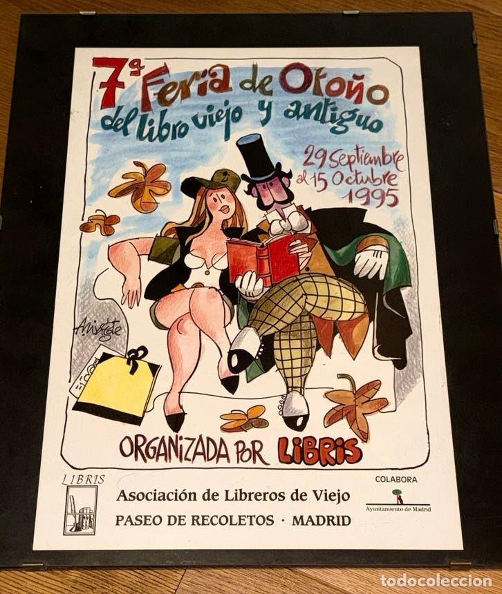Carteles feria: Cartel original Mingote 7&ordf; Feria de Oto&ntilde;o del Libro Viejo y Antiguo Madrid 1995