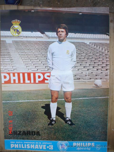 Collezionismo sportivo: ANZARDA JUGADOR DEL R.MADRID A&Ntilde;OS 70 .PUBLICIDAD PHILIPS .CMS 41,5 X 30,5.