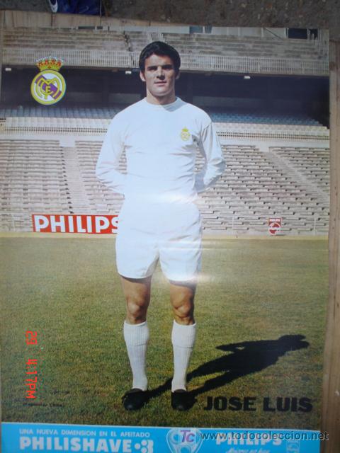 Collectionnisme sportif: JOSE LUIS JUGADOR DEL R.MADRID A&Ntilde;OS 70 .PUBLICIDAD PHILIPS .CMS 41,5 X 30,5 APROX.