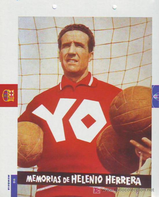 Coleccionismo deportivo: BAR&Ccedil;A : l&aacute;mina de HELENIO HERRERA - Foto 1