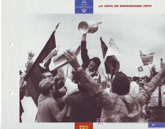 Coleccionismo deportivo: BAR&Ccedil;A : l&aacute;mina de QUIMET RIF&eacute; con la COPA DEL 71 - Foto 1